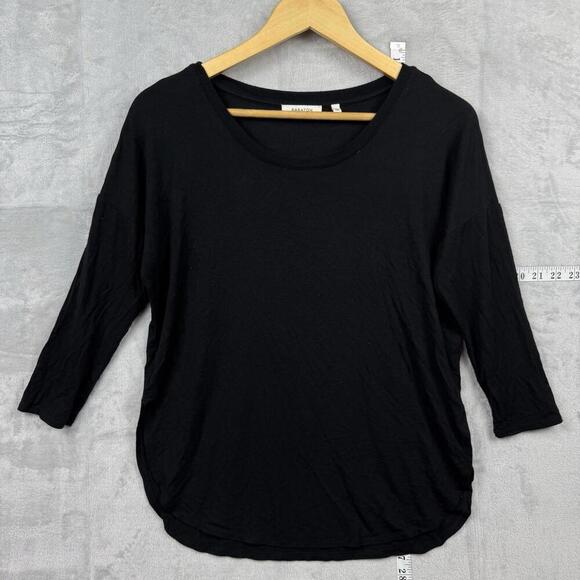Babaton Tops - Aritzia Babaton Black 3/4 Sleeve Relaxed Fit Top Size XS Minimalist Essential